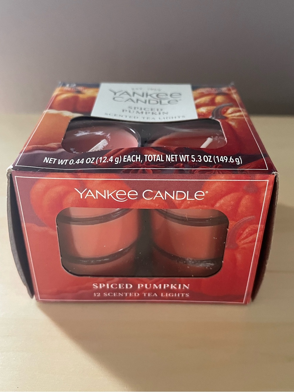 Yankee Candle Spiced Pumpkin Tea Light Candles 12 Per Box New